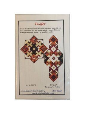 Twofer Quilt Pattern By Grizzly Gulch Gallery Create Two Unique Quilt Designs